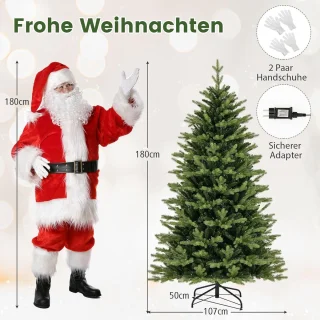 COSTWAY Kunstkerstboom Dennenboom 180 cm Groen