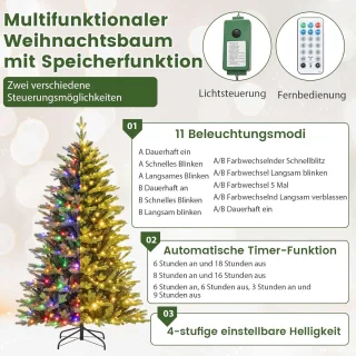 COSTWAY Kunstkerstboom Dennenboom 180 cm Groen