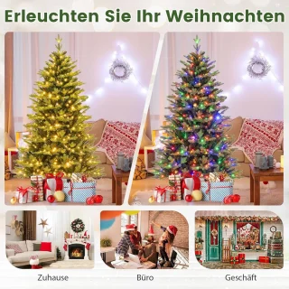 COSTWAY Kunstkerstboom Dennenboom 180 cm Groen