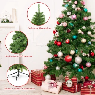 COSTWAY Kunstkerstboom Dennenboom 180 cm Groen