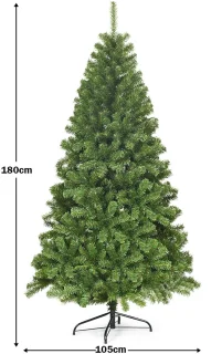 COSTWAY Kunstkerstboom Dennenboom 180 cm Groen