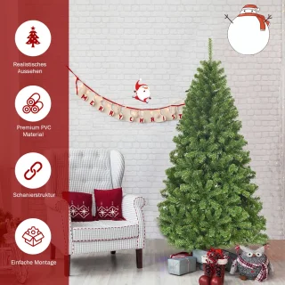 COSTWAY Kunstkerstboom Dennenboom 180 cm Groen