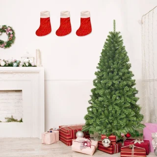 COSTWAY Kunstkerstboom Dennenboom 180 cm Groen