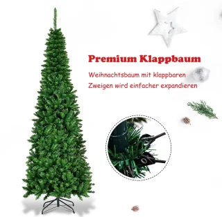 COSTWAY Kunstkerstboom Dennenboom 200 cm Groen