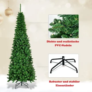 COSTWAY Kunstkerstboom Dennenboom 200 cm Groen