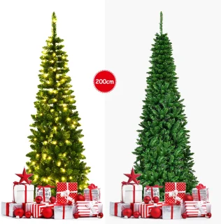 COSTWAY Kunstkerstboom Dennenboom 200 cm Groen