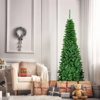 COSTWAY Kunstkerstboom Dennenboom 200 cm Groen
