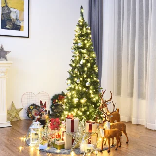 COSTWAY Kunstkerstboom Dennenboom 200 cm Groen