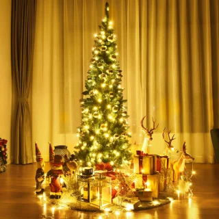 COSTWAY Kunstkerstboom Dennenboom 200 cm Groen