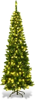 COSTWAY Kunstkerstboom Dennenboom 200 cm Groen