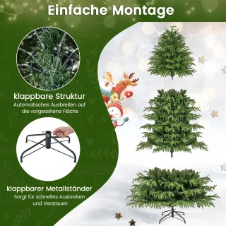 COSTWAY Kunstkerstboom Dennenboom 210 cm Groen
