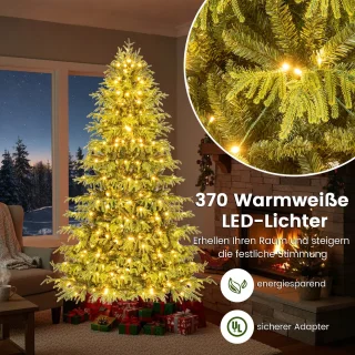 COSTWAY Kunstkerstboom Dennenboom 210 cm Groen