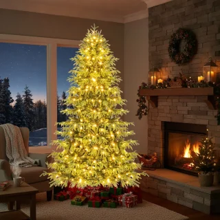 COSTWAY Kunstkerstboom Dennenboom 210 cm Groen