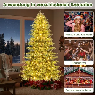 COSTWAY Kunstkerstboom Dennenboom 210 cm Groen