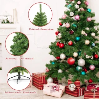 COSTWAY Kunstkerstboom Dennenboom 225 cm Groen