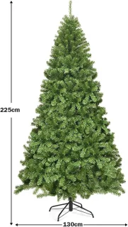 COSTWAY Kunstkerstboom Dennenboom 225 cm Groen