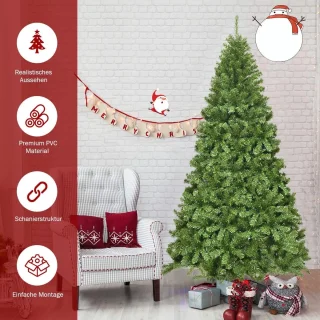 COSTWAY Kunstkerstboom Dennenboom 225 cm Groen