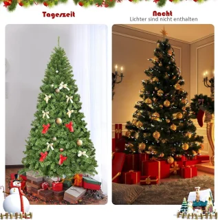 COSTWAY Kunstkerstboom Dennenboom 225 cm Groen