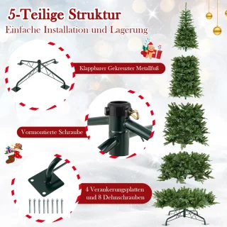 COSTWAY Kunstkerstboom Dennenboom 360 cm