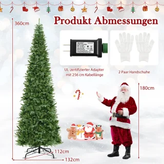 COSTWAY Kunstkerstboom Dennenboom 360 cm
