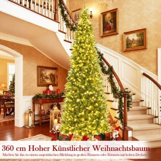 COSTWAY Kunstkerstboom Dennenboom 360 cm