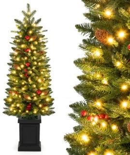 COSTWAY kunstkerstboom in pot 120 cm