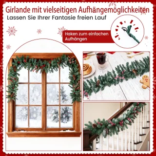 COSTWAY Kunstkerstboom in pot, set van 2, 120 cm