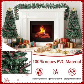 COSTWAY Kunstkerstboom in pot, set van 2, 120 cm