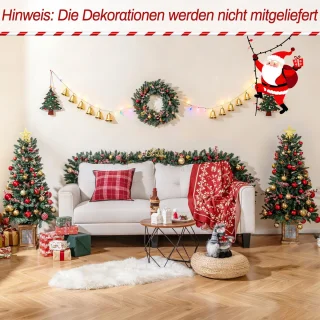 COSTWAY Kunstkerstboom in pot, set van 2, 120 cm