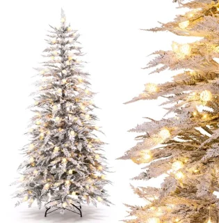 COSTWAY kunstkerstboom met sneeuw (180 cm)