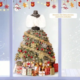 COSTWAY Kunstkerstboom paspop met verlichting 150 cm