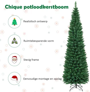 COSTWAY Kunstkerstboom Potlood 270 cm