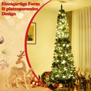 COSTWAY Kunstkerstboom Potlood 270 cm