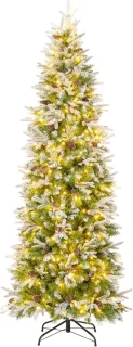 COSTWAY Kunstkerstboom Potlooddennenboom 225 cm