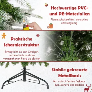 COSTWAY Kunstkerstboom Potlooddennenboom 225 cm