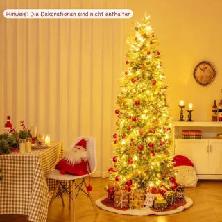 COSTWAY Kunstkerstboom Potlooddennenboom 225 cm