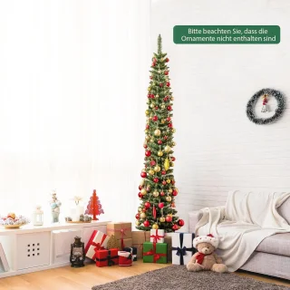 COSTWAY Kunstkerstboom potloodvorm 210 cm groen