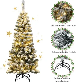 COSTWAY Kunstkerstboom PVC 135cm Groen Metalen Standaard