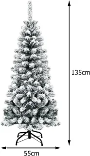 COSTWAY Kunstkerstboom PVC 135cm Groen Metalen Standaard