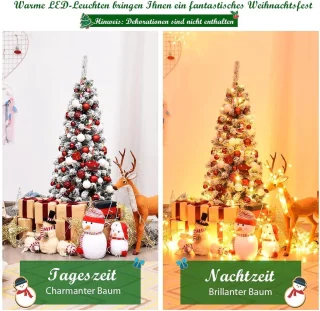 COSTWAY Kunstkerstboom PVC 135cm Groen Metalen Standaard
