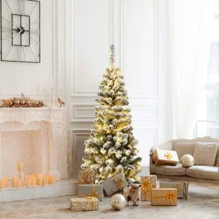 COSTWAY Kunstkerstboom PVC 135cm Groen Metalen Standaard