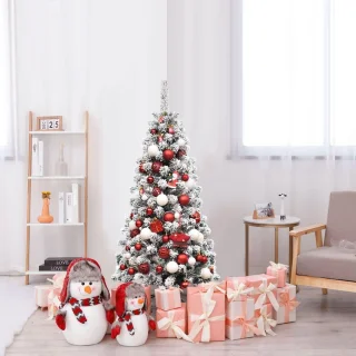 COSTWAY Kunstkerstboom PVC 135cm Groen Metalen Standaard