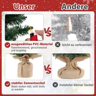 COSTWAY Kunstkerstboom Set 3 Potlood Dennenbomen 90-150 cm Groen