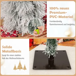 COSTWAY Kunstkerstboom set van 3, 90/120/150 cm, wit