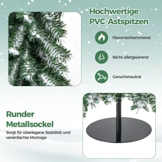 COSTWAY Kunstkerstboom set van 3 dennenbomen 120/150/180 cm groen/wit