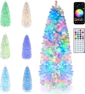 COSTWAY kunstkerstboom van 190 cm met verlichting