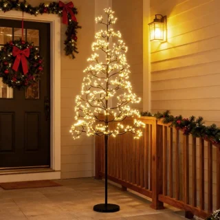 COSTWAY led-lichtboom - kunstkerstboom