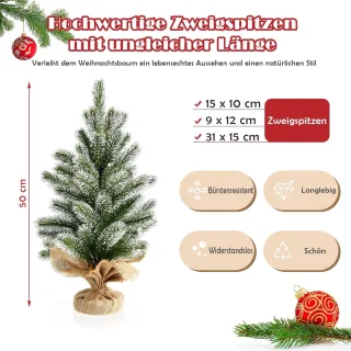 COSTWAY Mini Kerstboom 50 cm Tafelmodel