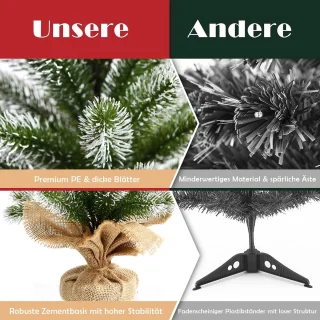 COSTWAY Mini Kerstboom 50 cm Tafelmodel