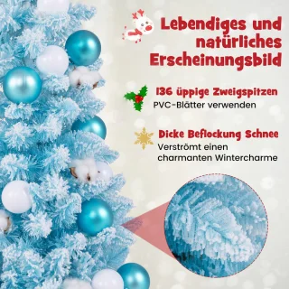 COSTWAY Mini kunstkerstboom 90 cm blauw